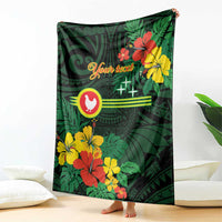 American Samoa Manu'atele Personalized Blanket Manua Island Hibiscus Flowers LT9 - Polynesian Pride