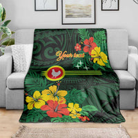 American Samoa Manu'atele Personalized Blanket Manua Island Hibiscus Flowers LT9 - Polynesian Pride