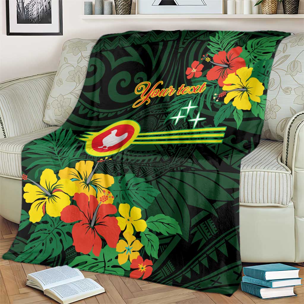 American Samoa Manu'atele Personalized Blanket Manua Island Hibiscus Flowers LT9 - Polynesian Pride