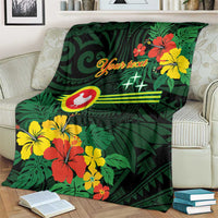 American Samoa Manu'atele Personalized Blanket Manua Island Hibiscus Flowers LT9 - Polynesian Pride