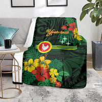 American Samoa Manu'atele Personalized Blanket Manua Island Hibiscus Flowers LT9 - Polynesian Pride