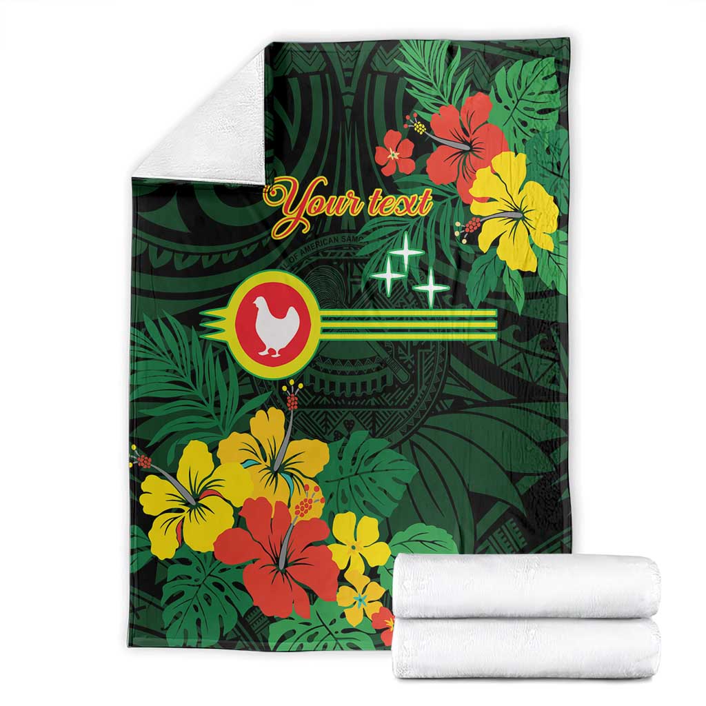 American Samoa Manu'atele Personalized Blanket Manua Island Hibiscus Flowers LT9 - Polynesian Pride