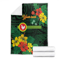 American Samoa Manu'atele Personalized Blanket Manua Island Hibiscus Flowers LT9 - Polynesian Pride