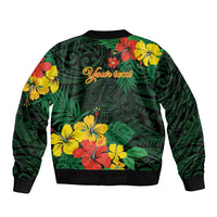 American Samoa Manu'atele Personalized Bomber Jacket Manua Island Hibiscus Flowers LT9 - Polynesian Pride