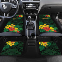 American Samoa Manu'atele Personalized Car Mats Manua Island Hibiscus Flowers LT9 Set 4pcs Green - Polynesian Pride