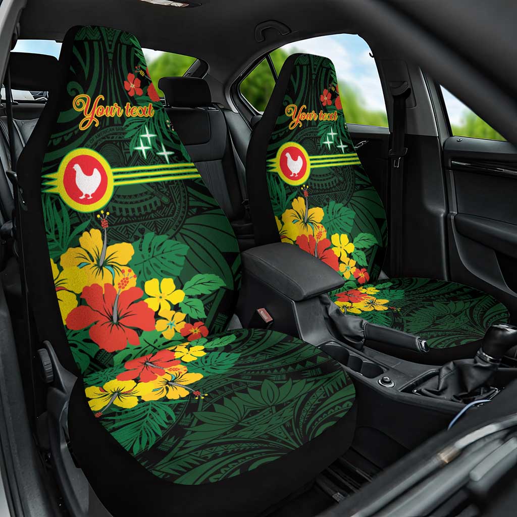 American Samoa Manu'atele Personalized Car Seat Cover Manua Island Hibiscus Flowers LT9 One Size Green - Polynesian Pride