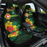 American Samoa Manu'atele Personalized Car Seat Cover Manua Island Hibiscus Flowers LT9 One Size Green - Polynesian Pride