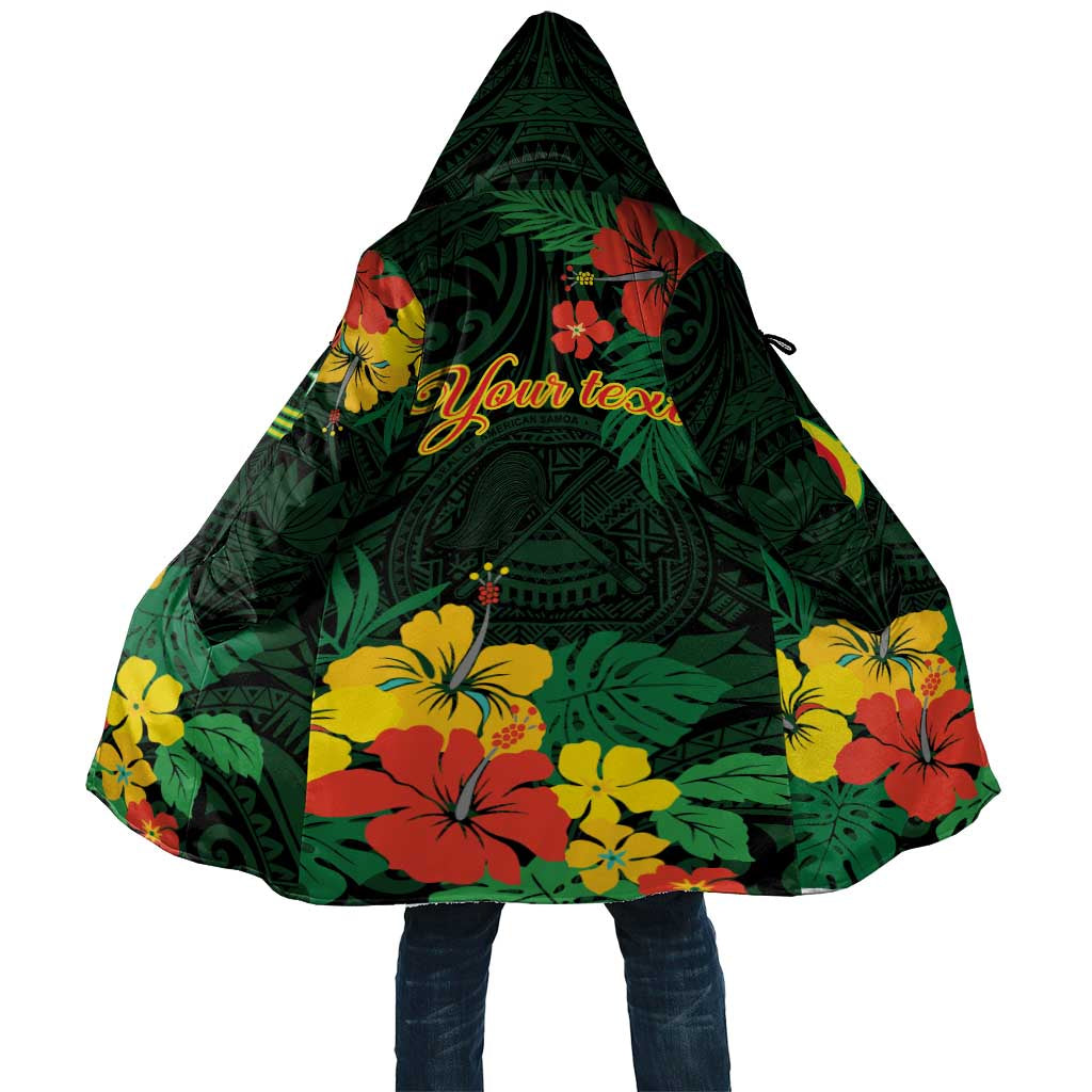 American Samoa Manu'atele Personalized Cloak Manua Island Hibiscus Flowers LT9 Unisex Green - Polynesian Pride