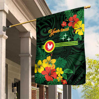 American Samoa Manu'atele Personalized Garden Flag Manua Island Hibiscus Flowers LT9 House Flag Green - Polynesian Pride