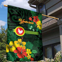 American Samoa Manu'atele Personalized Garden Flag Manua Island Hibiscus Flowers LT9 - Polynesian Pride
