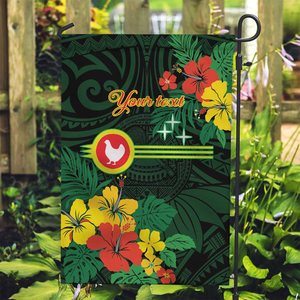 American Samoa Manu'atele Personalized Garden Flag Manua Island Hibiscus Flowers LT9 Garden Flag Green - Polynesian Pride