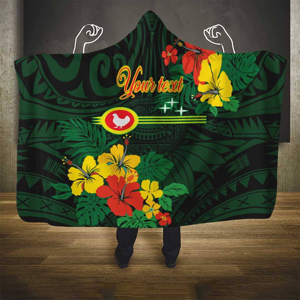 American Samoa Manu'atele Personalized Hooded Blanket Manua Island Hibiscus Flowers LT9 - Polynesian Pride