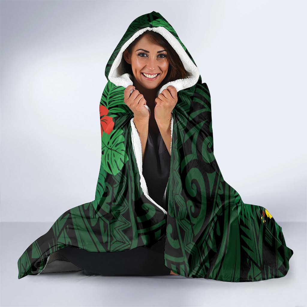 American Samoa Manu'atele Personalized Hooded Blanket Manua Island Hibiscus Flowers LT9 - Polynesian Pride