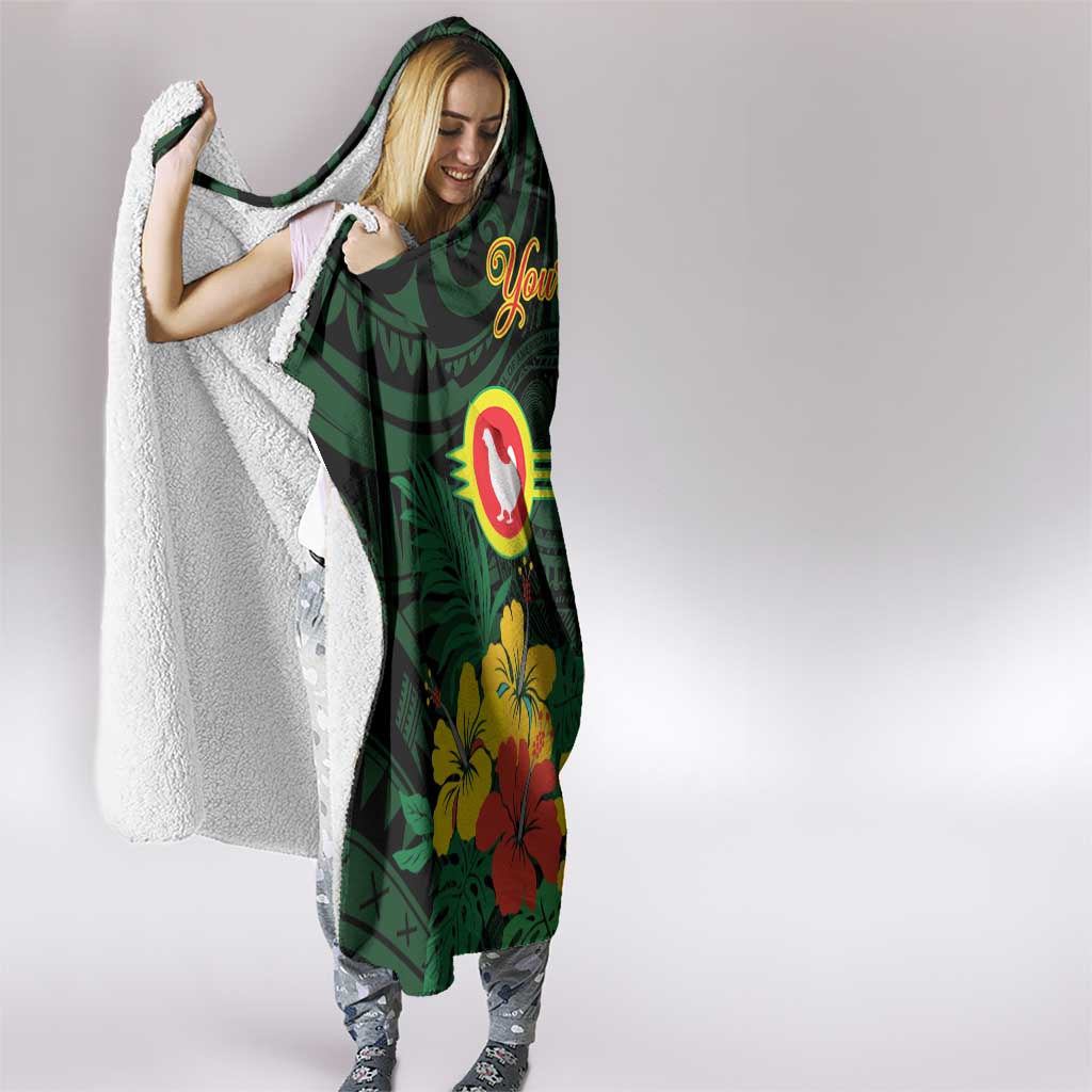 American Samoa Manu'atele Personalized Hooded Blanket Manua Island Hibiscus Flowers LT9 - Polynesian Pride