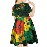 American Samoa Manu'atele Personalized Kid Short Sleeve Dress Manua Island Hibiscus Flowers LT9 - Polynesian Pride