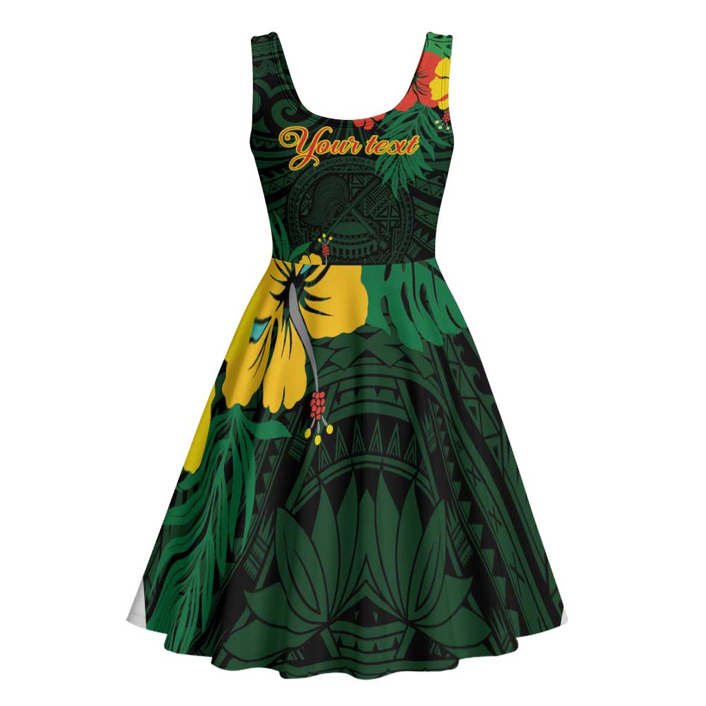 American Samoa Manu'atele Personalized Midi Dress Manua Island Hibiscus Flowers LT9 - Polynesian Pride