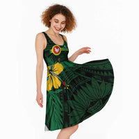 American Samoa Manu'atele Personalized Midi Dress Manua Island Hibiscus Flowers LT9 - Polynesian Pride