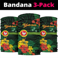 American Samoa Manu'atele Personalized Neck Gaiter Manua Island Hibiscus Flowers LT9 package One Size: 25*50cm Green - Polynesian Pride