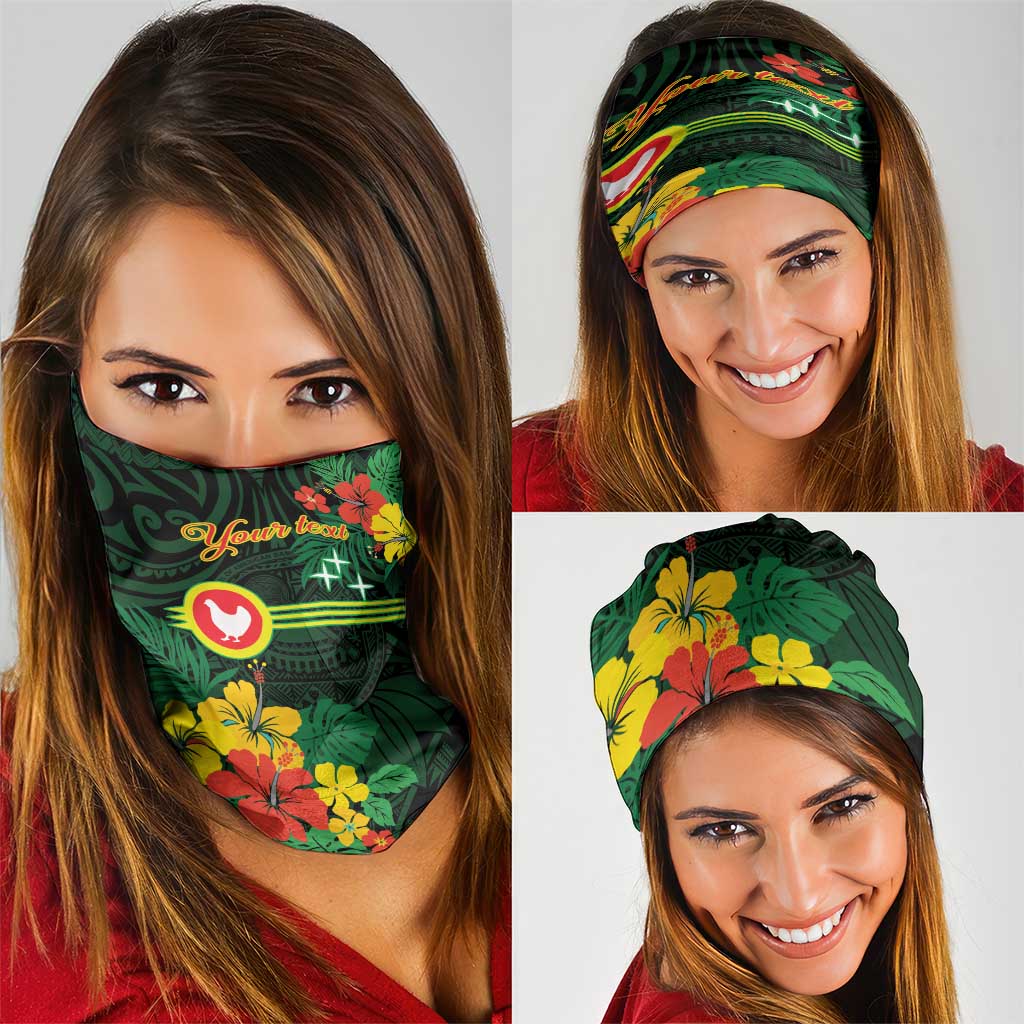 American Samoa Manu'atele Personalized Neck Gaiter Manua Island Hibiscus Flowers LT9 - Polynesian Pride