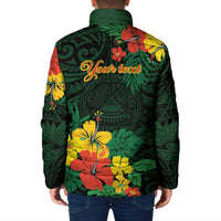 American Samoa Manu'atele Personalized Padded Jacket Manua Island Hibiscus Flowers LT9 - Polynesian Pride