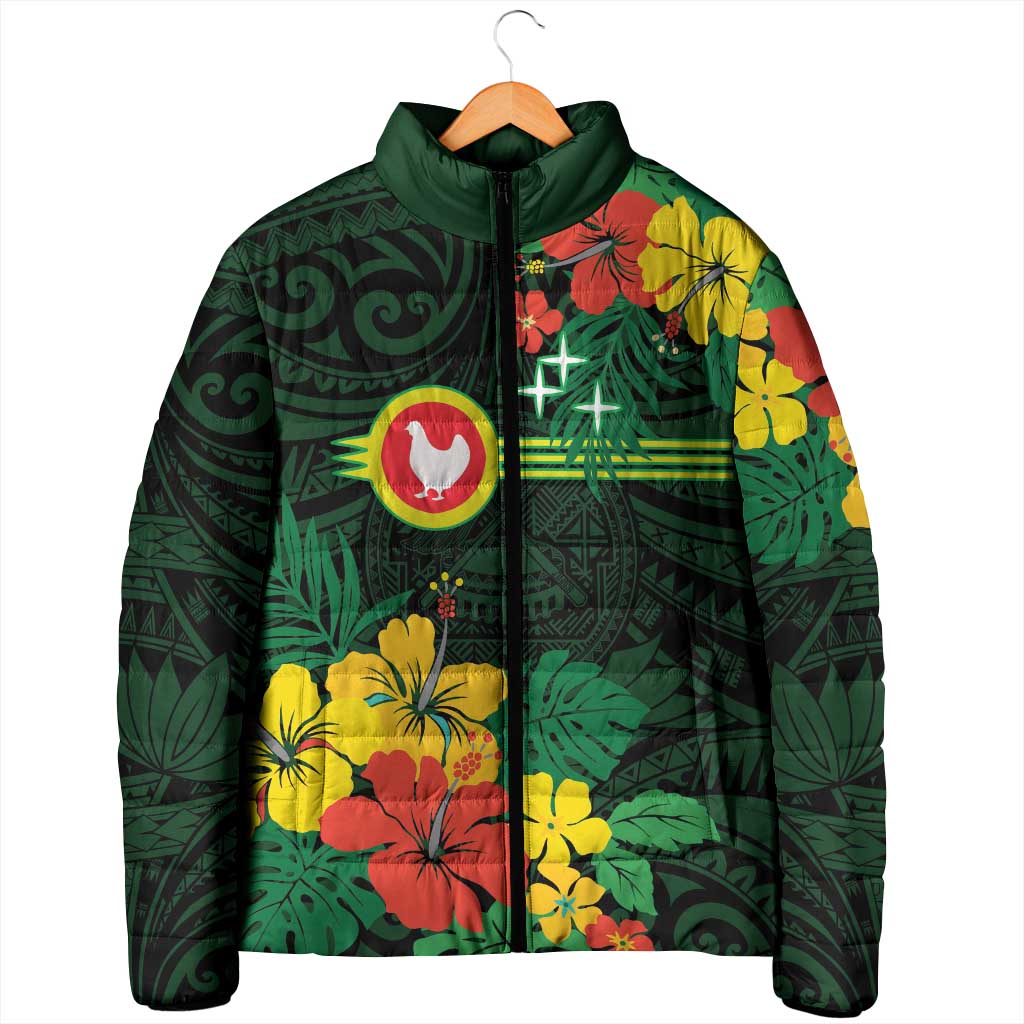 American Samoa Manu'atele Personalized Padded Jacket Manua Island Hibiscus Flowers LT9 - Polynesian Pride