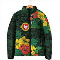 American Samoa Manu'atele Personalized Padded Jacket Manua Island Hibiscus Flowers LT9 - Polynesian Pride