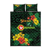 American Samoa Manu'atele Personalized Quilt Bed Set Manua Island Hibiscus Flowers LT9 - Polynesian Pride