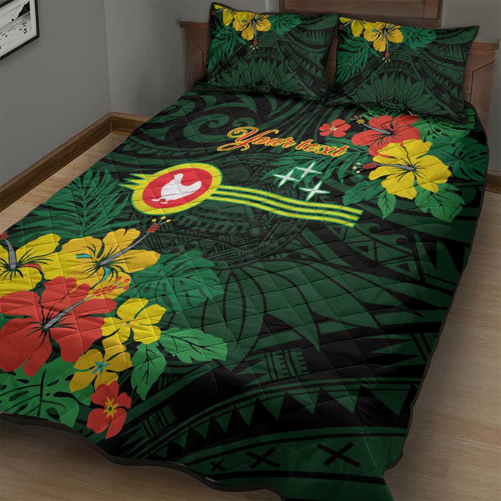American Samoa Manu'atele Personalized Quilt Bed Set Manua Island Hibiscus Flowers LT9 - Polynesian Pride
