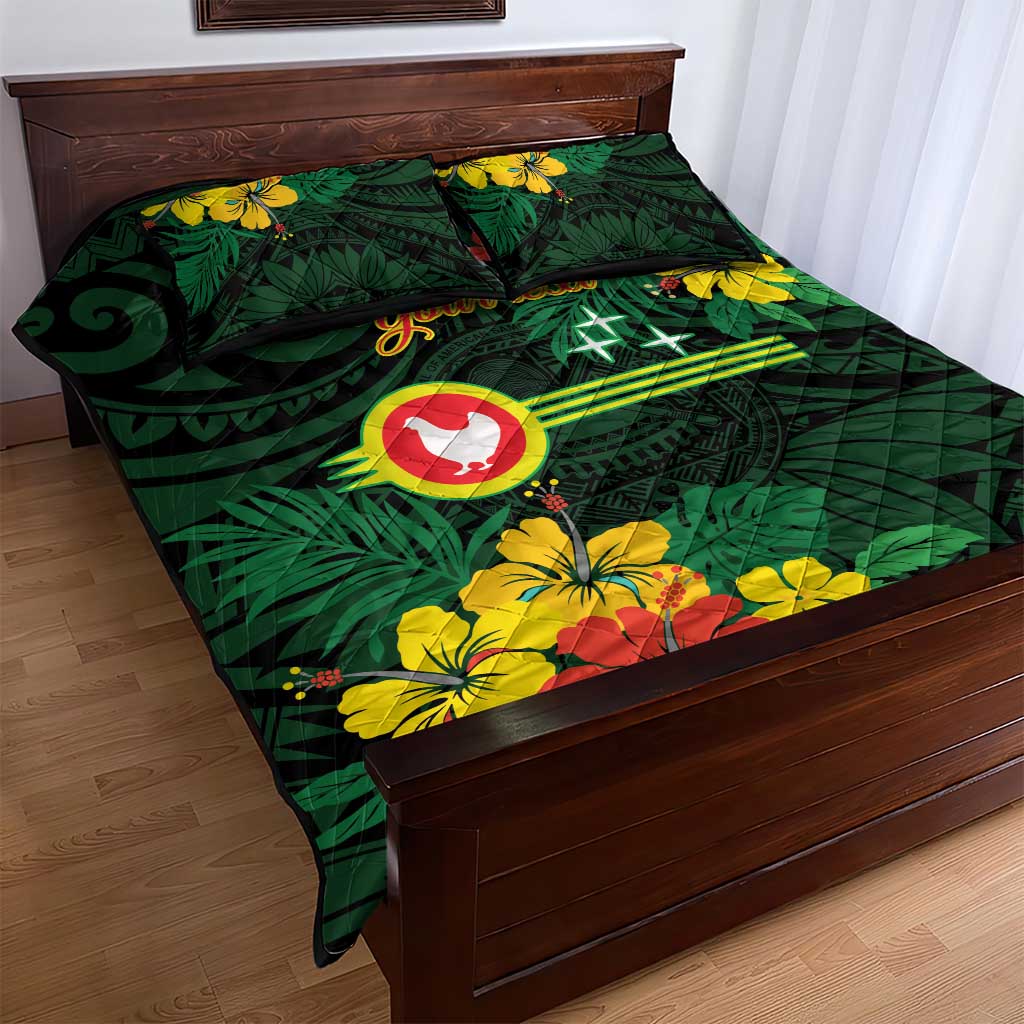 American Samoa Manu'atele Personalized Quilt Bed Set Manua Island Hibiscus Flowers LT9 - Polynesian Pride