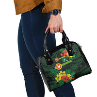 American Samoa Manu'atele Personalized Shoulder Handbag Manua Island Hibiscus Flowers LT9 - Polynesian Pride
