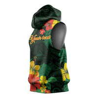 American Samoa Manu'atele Personalized Sleeveless Hoodie Manua Island Hibiscus Flowers LT9 - Polynesian Pride