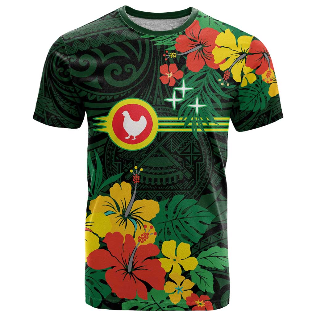 American Samoa Manu'atele Personalized T Shirt Manua Island Hibiscus Flowers LT9 Green - Polynesian Pride