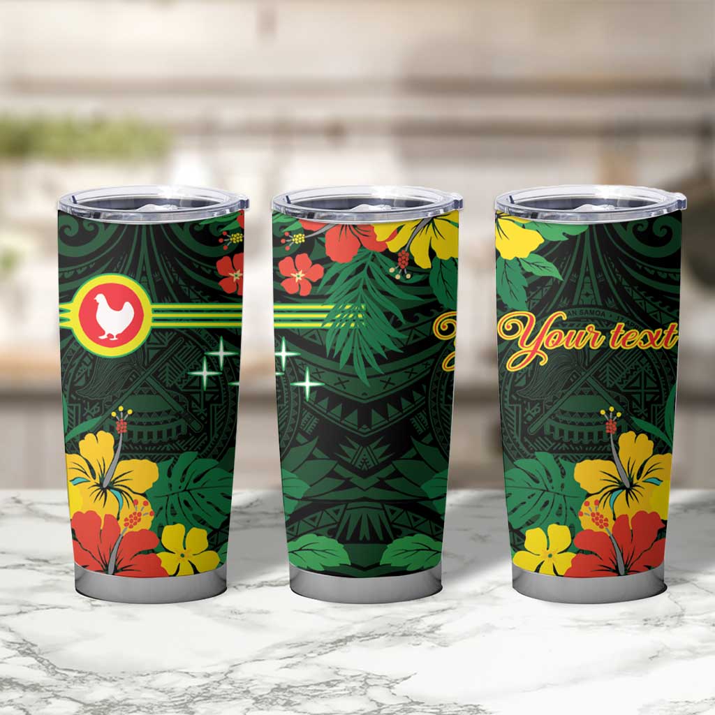 American Samoa Manu'atele Personalized Tumbler Cup Manua Island Hibiscus Flowers LT9 - Polynesian Pride