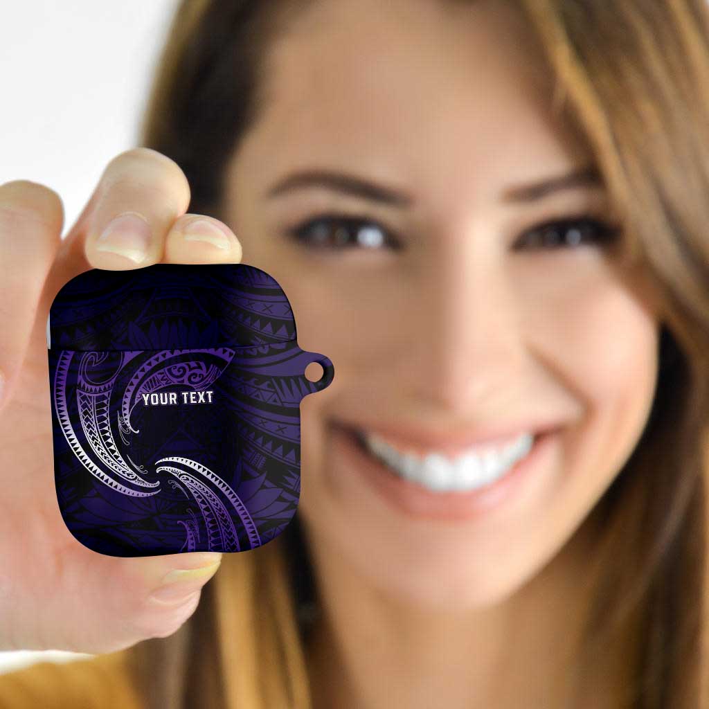 Manua Segaula American Samoa High School Personalized AirPods Case Polynesian Wave Style LT9 Purple - Polynesian Pride