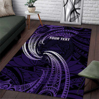 Manua Segaula American Samoa High School Personalized Area Rug Polynesian Wave Style LT9 Purple - Polynesian Pride