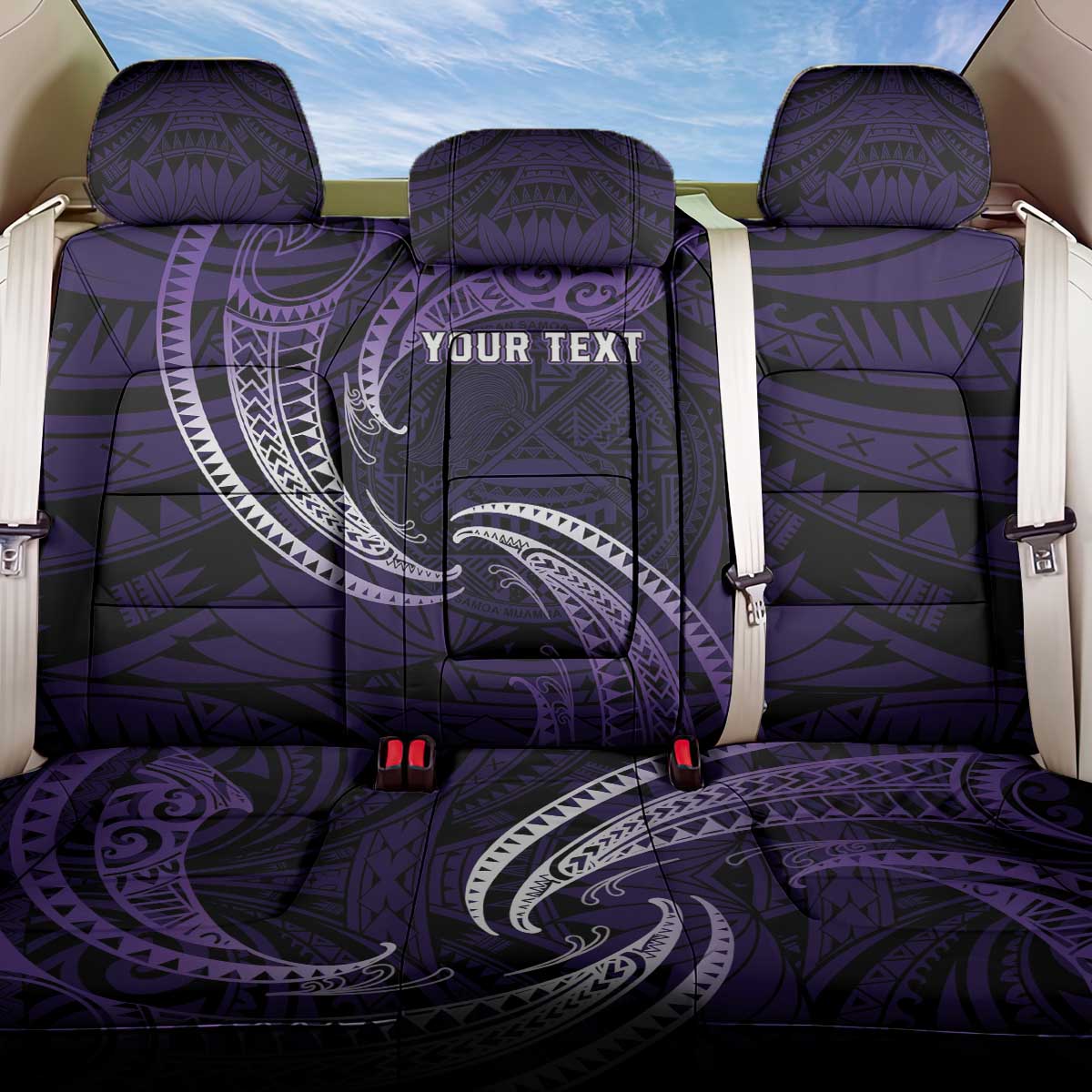 Manua Segaula American Samoa High School Personalized Back Car Seat Cover Polynesian Wave Style LT9 One Size Purple - Polynesian Pride