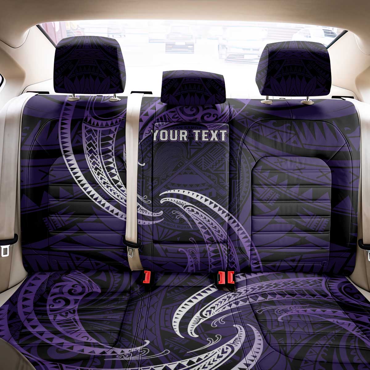 Manua Segaula American Samoa High School Personalized Back Car Seat Cover Polynesian Wave Style LT9 - Polynesian Pride