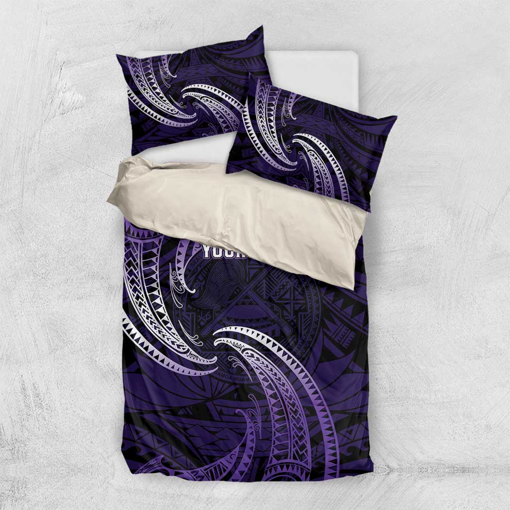 Manua Segaula American Samoa High School Personalized Bedding Set Polynesian Wave Style LT9 US Twin 172cm x 218cm Purple - Polynesian Pride