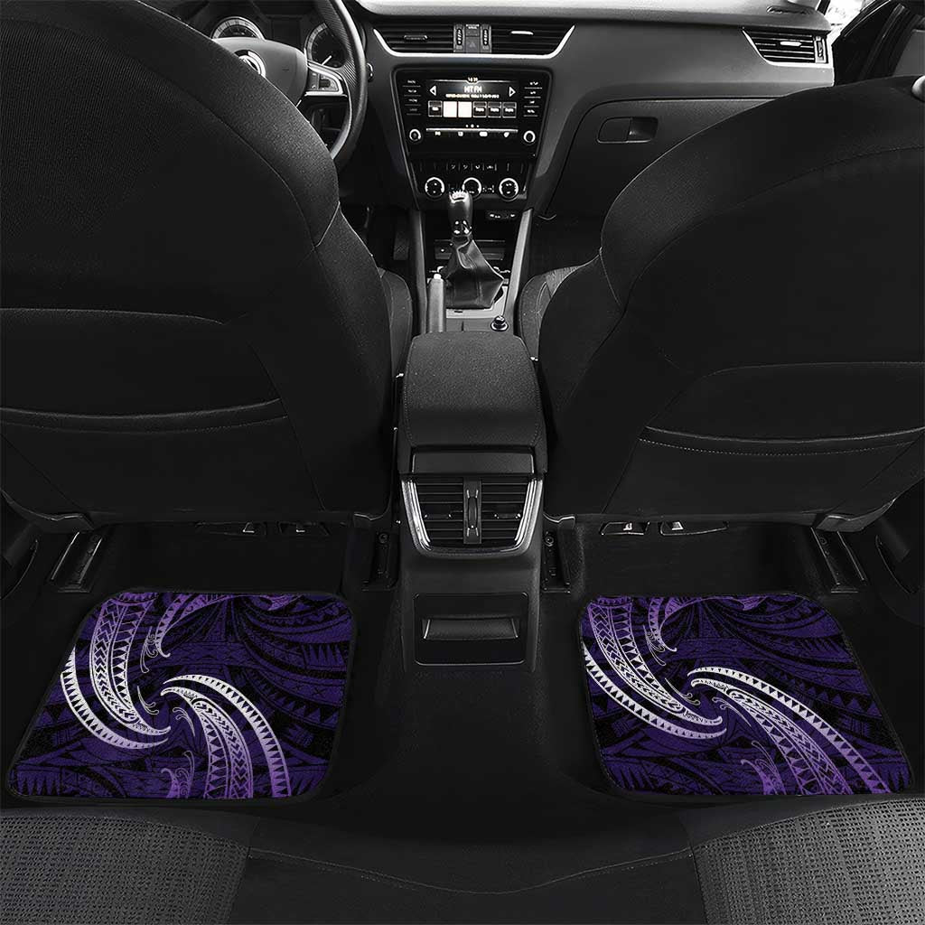Manua Segaula American Samoa High School Personalized Car Mats Polynesian Wave Style LT9 Set 2pcs - Back Purple - Polynesian Pride