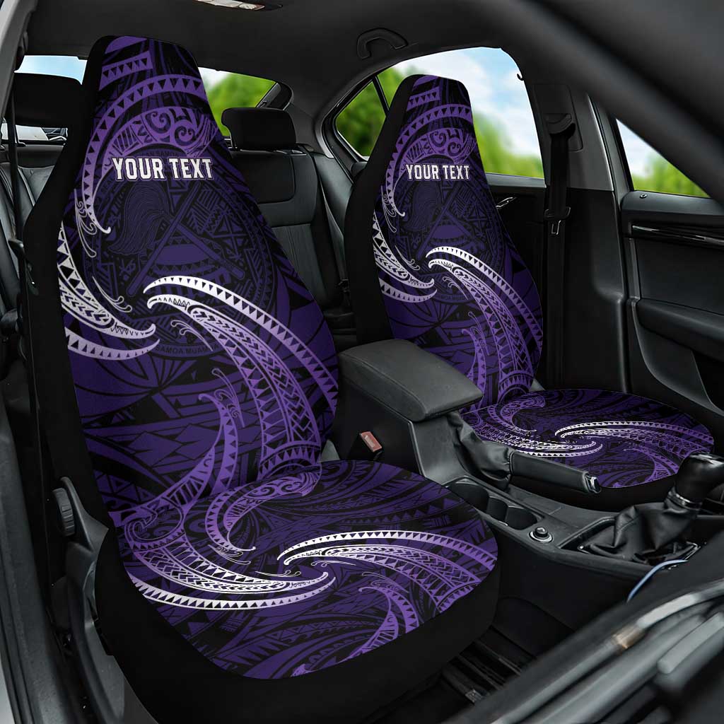 Manua Segaula American Samoa High School Personalized Car Seat Cover Polynesian Wave Style LT9 One Size Purple - Polynesian Pride