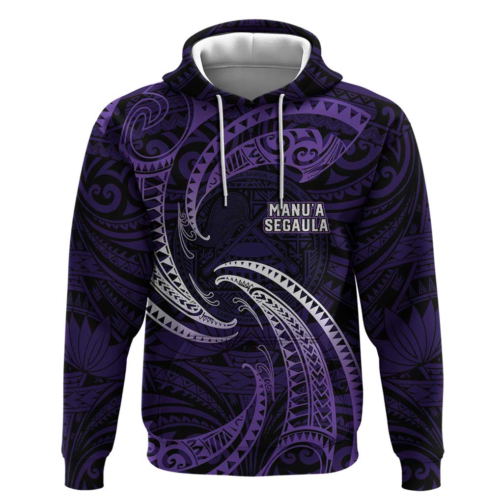 Manua Segaula American Samoa High School Personalized Hoodie Polynesian Wave Style LT9 Pullover Hoodie Purple - Polynesian Pride