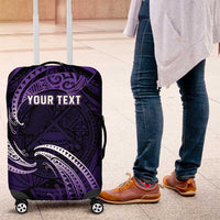 Manua Segaula American Samoa High School Personalized Luggage Cover Polynesian Wave Style LT9 Purple - Polynesian Pride