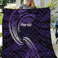 Manua Segaula American Samoa High School Personalized Quilt Polynesian Wave Style LT9 Purple - Polynesian Pride