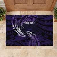 Manua Segaula American Samoa High School Personalized Rubber Doormat Polynesian Wave Style LT9 Purple - Polynesian Pride