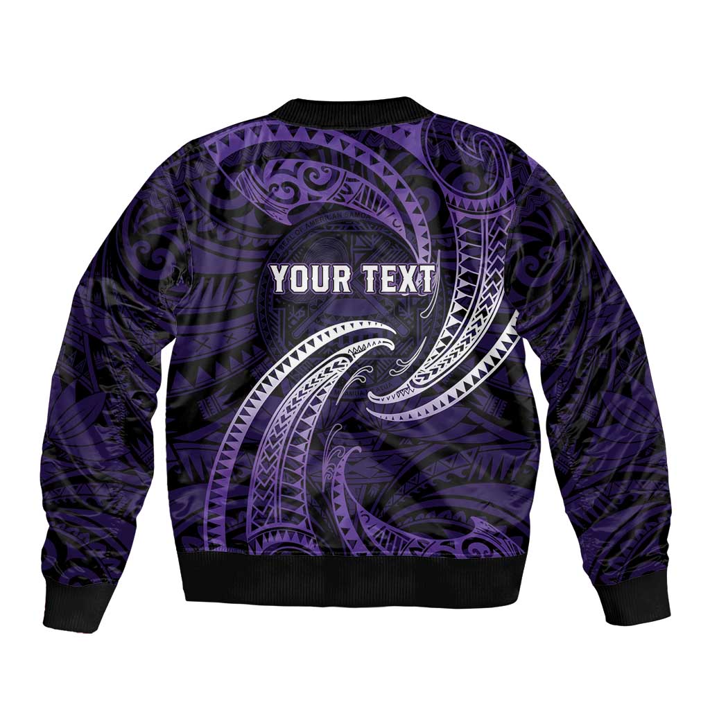 Manua Segaula American Samoa High School Personalized Sleeve Zip Bomber Jacket Polynesian Wave Style LT9 - Polynesian Pride