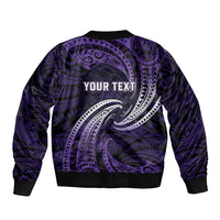 Manua Segaula American Samoa High School Personalized Sleeve Zip Bomber Jacket Polynesian Wave Style LT9 - Polynesian Pride