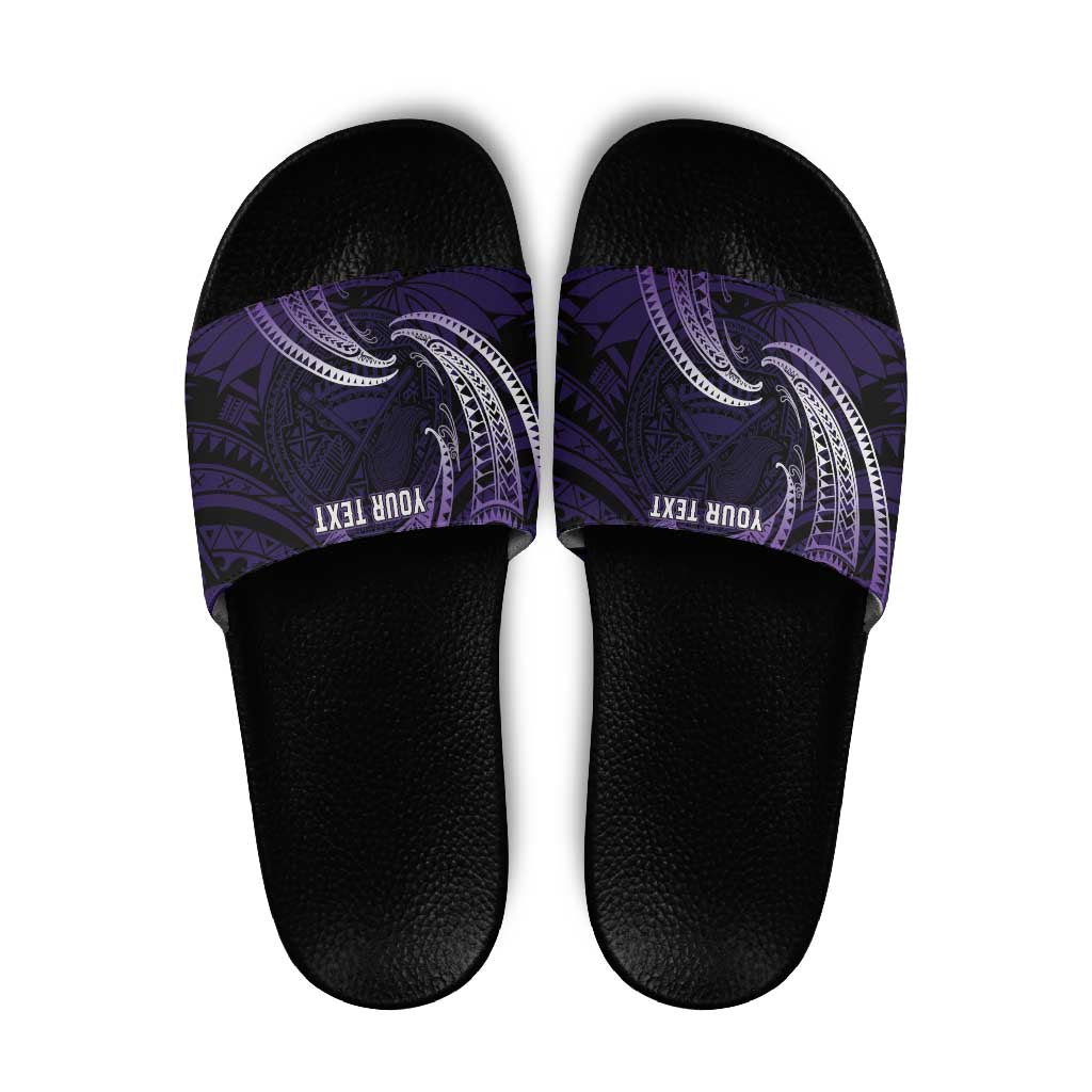 Manua Segaula American Samoa High School Personalized Slide Sandals Polynesian Wave Style LT9 Purple - Polynesian Pride