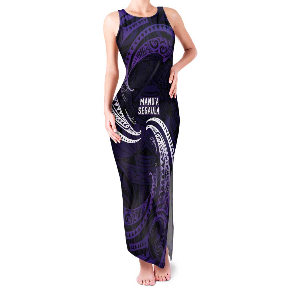 Manua Segaula American Samoa High School Personalized Tank Maxi Dress Polynesian Wave Style LT9 Women Purple - Polynesian Pride