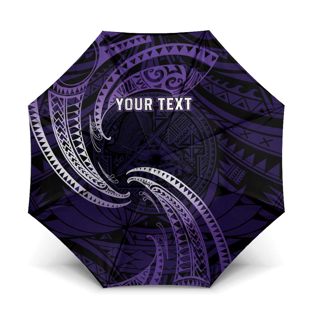 Manua Segaula American Samoa High School Personalized Umbrella Polynesian Wave Style LT9 One Size Folded 11.42 inch Opened Diameter 37.4 inch Purple - Polynesian Pride