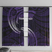 Manua Segaula American Samoa High School Personalized Window Curtain Polynesian Wave Style LT9 With Hooks Purple - Polynesian Pride